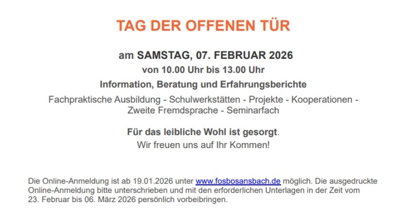 Info Tag der offenen Tür