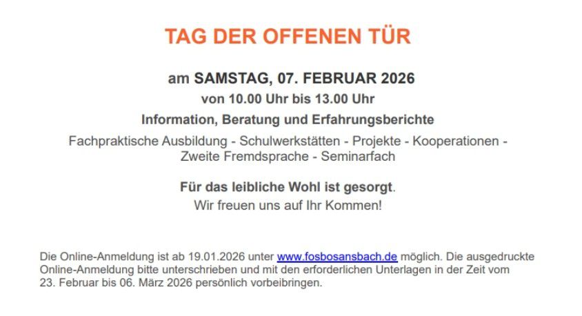 Info Tag der offenen Tür